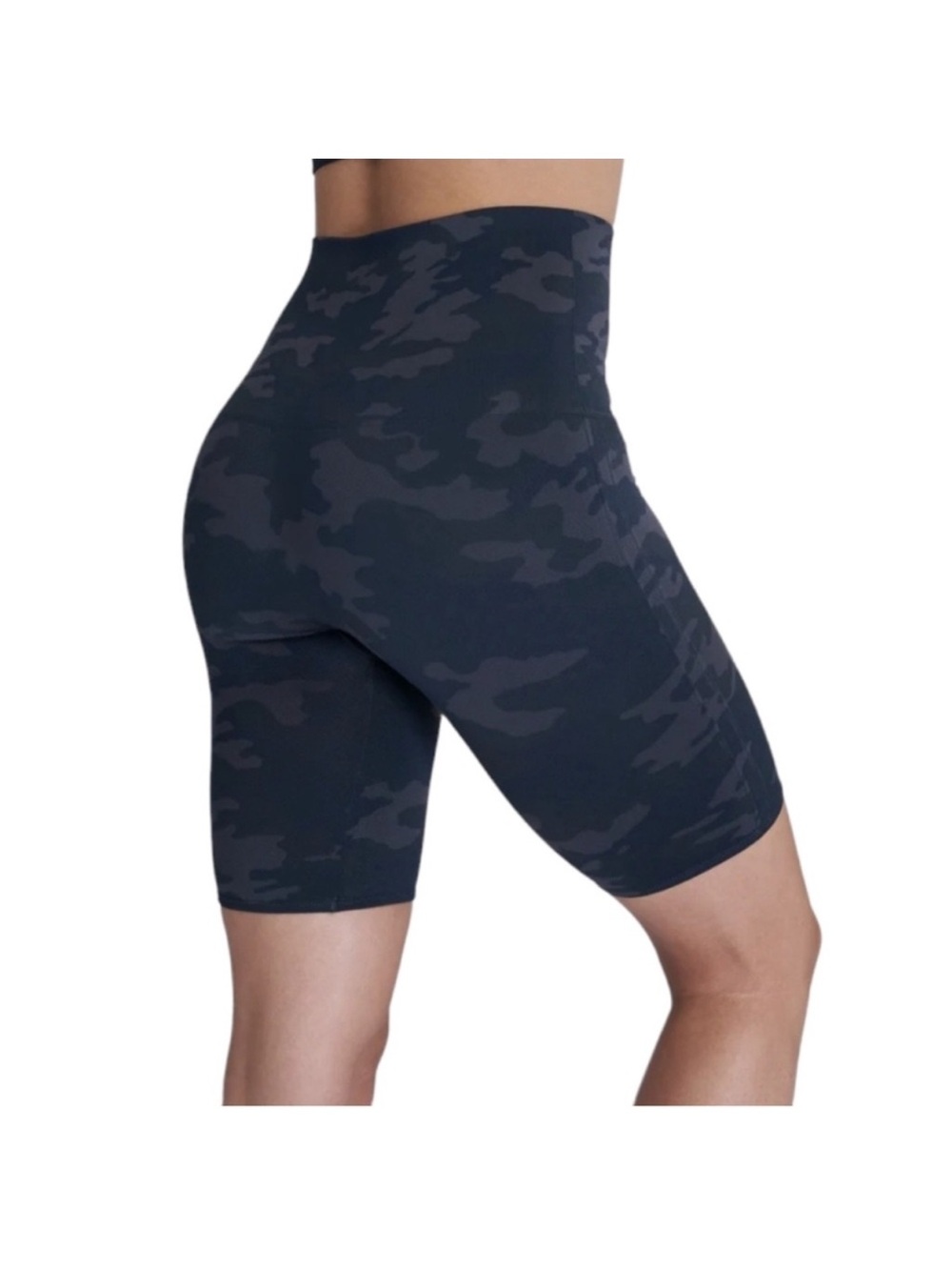 Spanx NWOT Look At Me Now Black Camo Bike Shorts